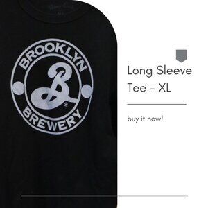 Men's Brooklyn Brewery Logo Long Sleeve T-Shirt - Black - Size XL - GUC